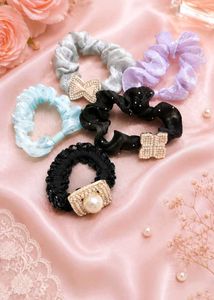 Set of 5 Pearl & Bow Decorated Scrunchies