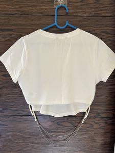embellish corset style white top