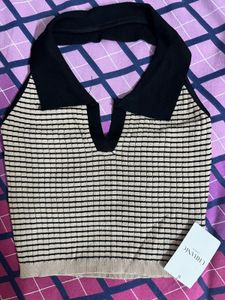 Striped Halter neck crop top - Urbanic London