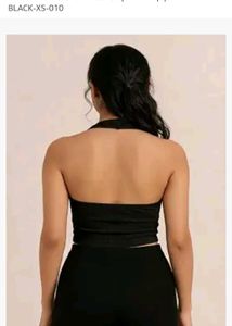 Ribbed Halter Neck Crop Top