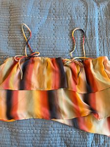 Tiered Ruffle Rainbow Striped Cami Top