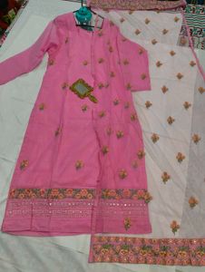 Pink Embroidered Salwar Suit