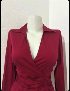 Y2k Elegant Red Wrap Top💕