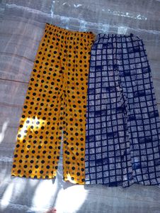 Printed Palazzo Pants (Set of 2)