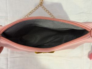 Chic Pink Bow Crossbody Bag