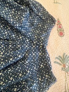 Blue Block print Palazzo With pocket
