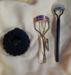 Eyelash Curler, Brush & Hair Tie Set
