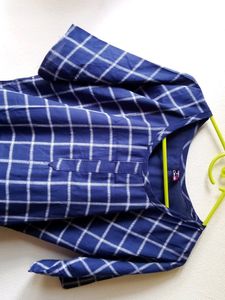 Brand New Blue Checked Round Neck Kurta( From Abroad)