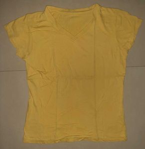 💛 Sunshine Yellow V-Neck Tee — Effortless Summer