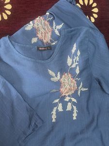Embroidered Blue Co-Ord Set