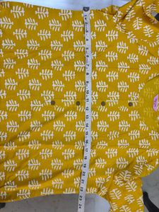 Yellow Printed Kurta