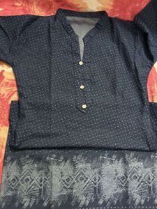 Dark Blue Printed Kurta