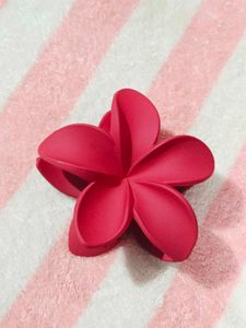 Matte Red Plumeria Flower Hair Claw