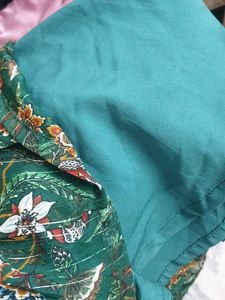 Floral Print Green Dress
