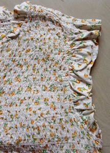 Floral Print Ruffle Top