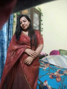 Party wear brown saree with blouse