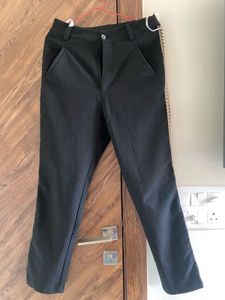 Stylish Black Pants with Gold Trim