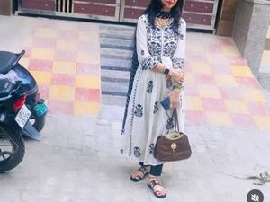 Beautiful Black Anarkali with mirror work