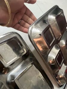 Stainless Steel Compartment Plates (Set of 6)