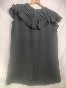 French Connection Gray Pleated Dress LR-11