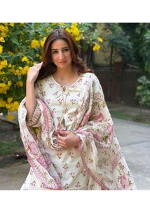 Floral Print Kurta Set with Dupatta