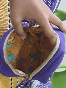 Set of 4 Purple Polka Dot Pouches