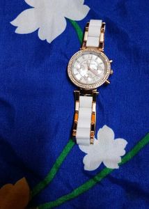 Women's Rose Gold & White Watch