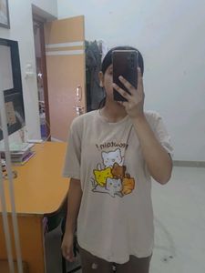 over sized t shirt.  cute printed