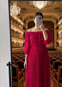 Charming Red Ruffle Dress