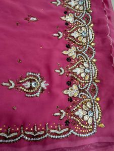 Beautiful Pink Embroidered Saree