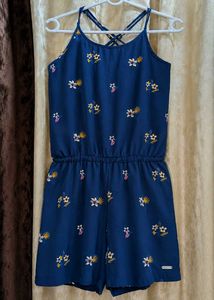 Blue Floral Romper