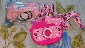 Sanrio Hello kitty mini pouch & ribbon 🎀 hair tie