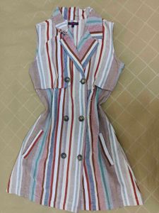 Striped Trench Mini Dress