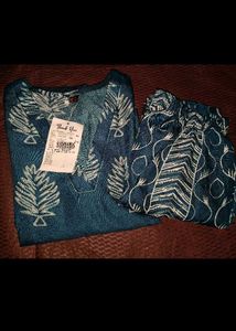 Teal Printed Kurta set