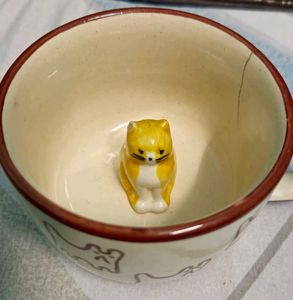 kitty &amp; bow  Ceramic Mug set