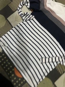 Striped Top and Navy Pants Set