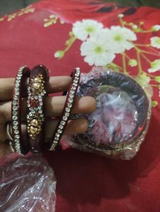 Elegant Purple Stone Bangles set of 2 💗