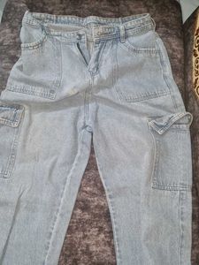 Wide Leg Baggy Blue Jeans