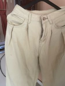 Cream Wide Leg Pants