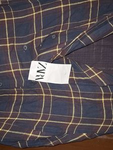Zara Plaid Longline Overshirt