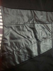 BLACK DRESS WITH FAUX LEATHER