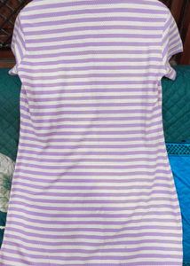 Lavender Striped Textured Tee