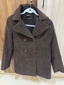 Brown Corduroy Double-Breasted Jacket