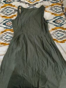 Olive Green Button-Down Dress