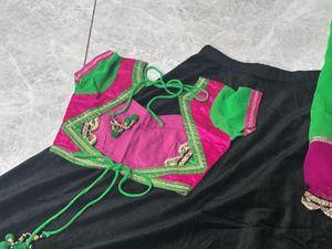 black and multicolour ghaghra