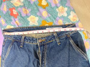 Blue Denim Wide Leg Pants
