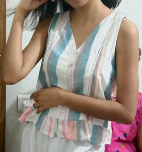 Striped Button-Down Tank