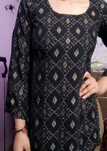 Stylish Printed Black Kurta