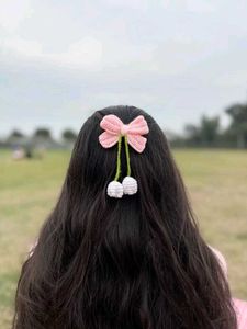 Handmade Crochet Bow Hair Clip