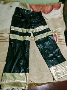 Shiny Black &amp; Gold pants
